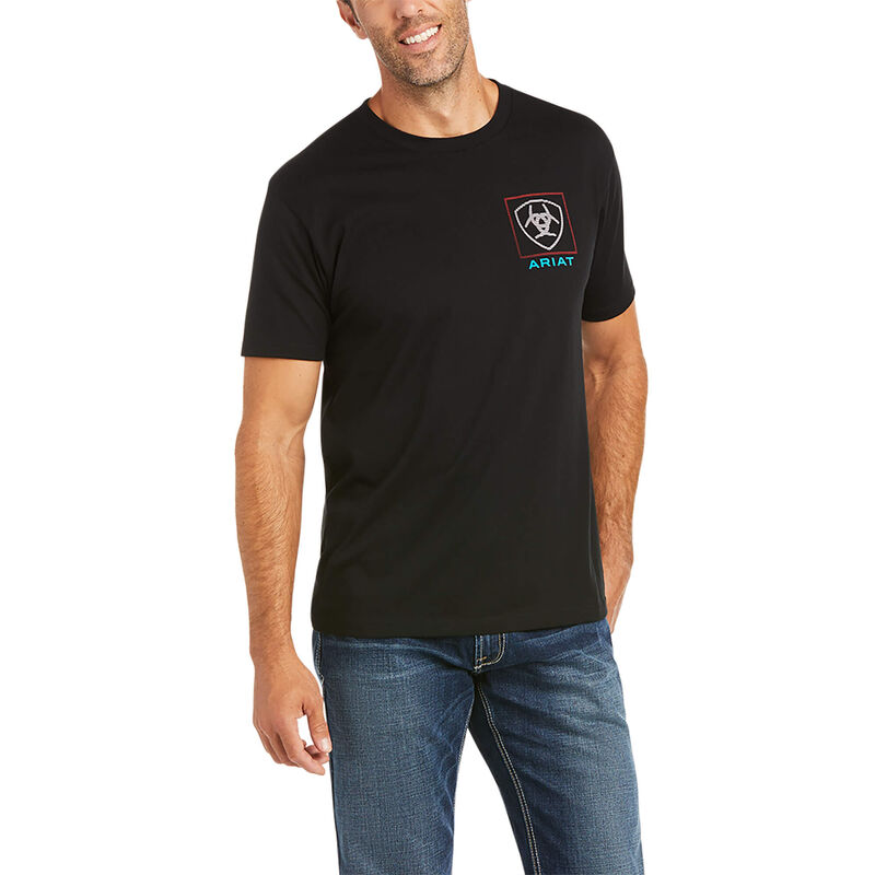 Camisetas Ariat Linear Negras Hombre - Chile 368-BPHDJW